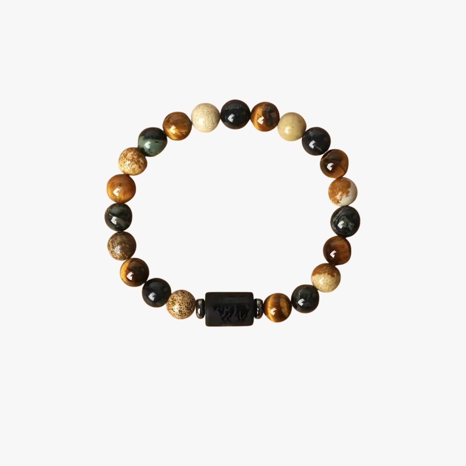 12 Zodiac Signs Obsidian Charm Bracelet