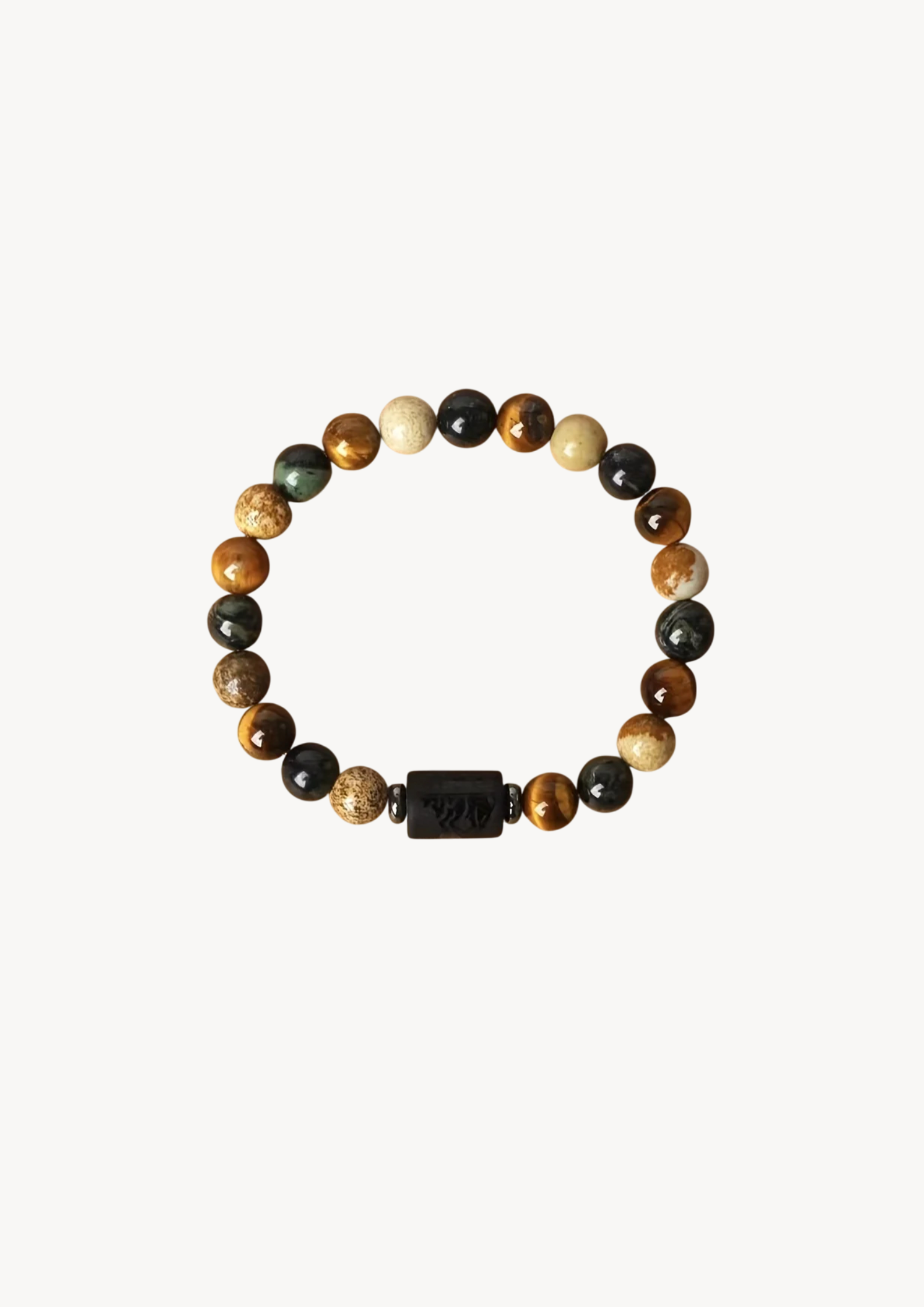 12 Zodiac Signs Obsidian Charm Bracelet